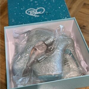Used- Betsey Johnson Silver Glitter Heels
